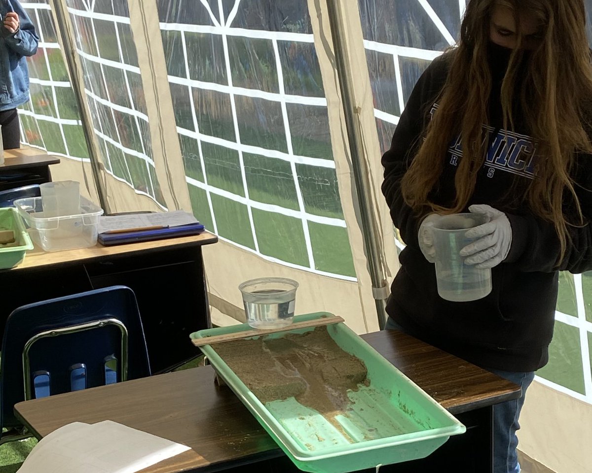Wornick sixth grade science curriculum includes the study of erosion and its by-product sediment. Today students observed how water influences erosion and the stages of the process. #learning #wornick #science #academics #experiment #wornickjds