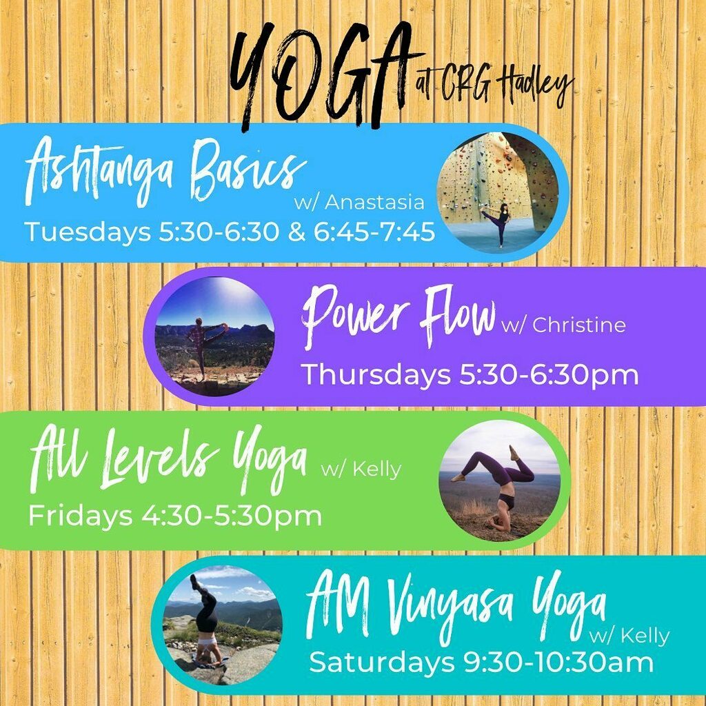 crghadley's tweet photo. Did you know yoga classes are free for members? We’re currently offering 5 Yoga Classes per week on 4 different days. Sign-up online - see you on the mat! https://t.co/nt9dTFdHUF https://t.co/ww16B7NMev