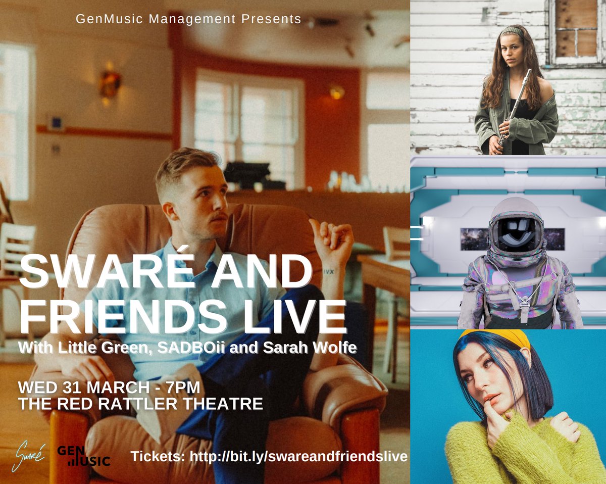 JUST ANNOUNCED: Buckle up, grab some friends and come along to The Red Rattler on 31 March as @IamSware takes to the stage along with Little Green, <a href="/SADBOii_xo/">SADBOii</a> and <a href="/itssarahwolfe/">sarah wolfe</a> in a special night on 1 stage. Tickets on sale now - bit.ly/swareandfriend…