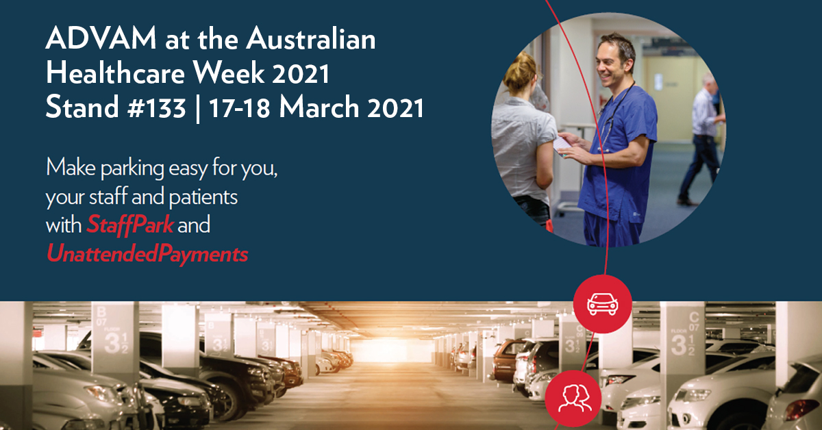 See you <a href="/AustHealthWeek/">AustHealthWeek</a> in #ICCSydney! Drop by our booth to learn more how we can help make parking easy for hospital staff, patients and visitors - bit.ly/3qmhab7 #AHW2021 #parking #payments