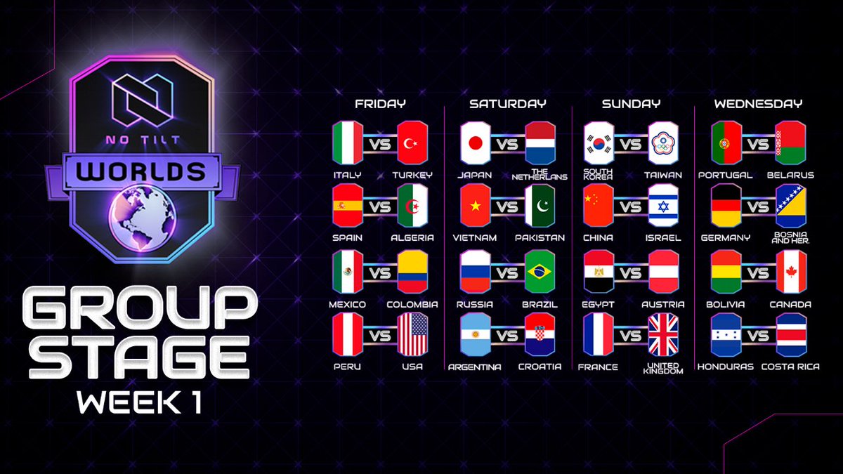 🇪🇸 ¡La fase de grupos está a punto de comenzar! Dale un vistazo al calendario de la semana 1 👇 
🇬🇧 The group stage is almost here! Take a look at week 1 schedule 👇

#NTWorlds 🌐