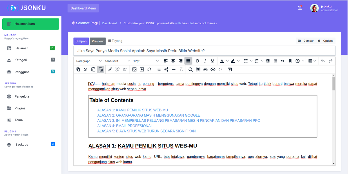 LidahMenari's tweet photo. JSONku Admin Screenshoot https://t.co/OL6lfVfqiI