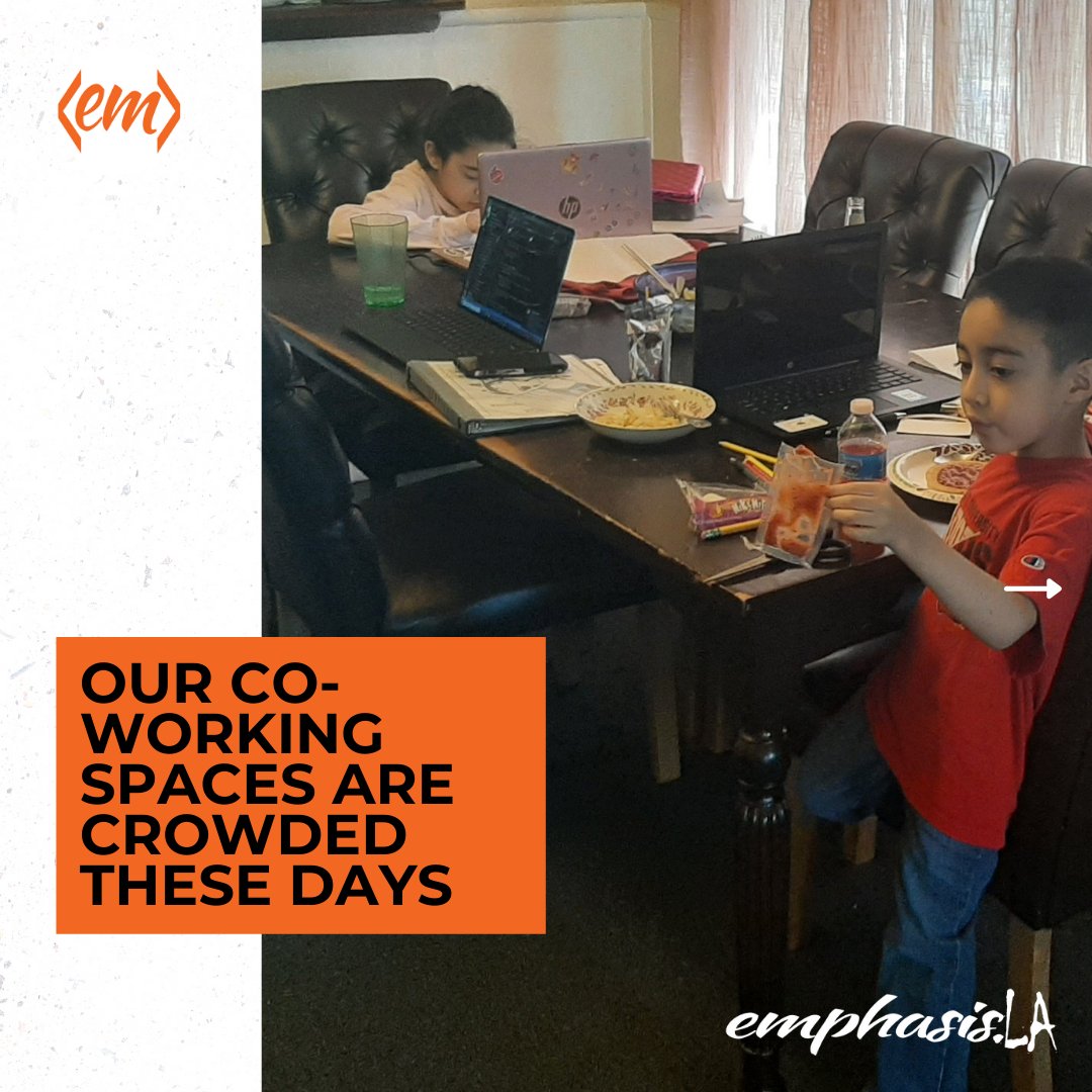 emphasis_la's tweet photo. Has it been a year already? What does your home office look like? #WorkFromHome #smallbiz #losangelessmallbiz #emphasisla https://t.co/OBhN5iI0lB