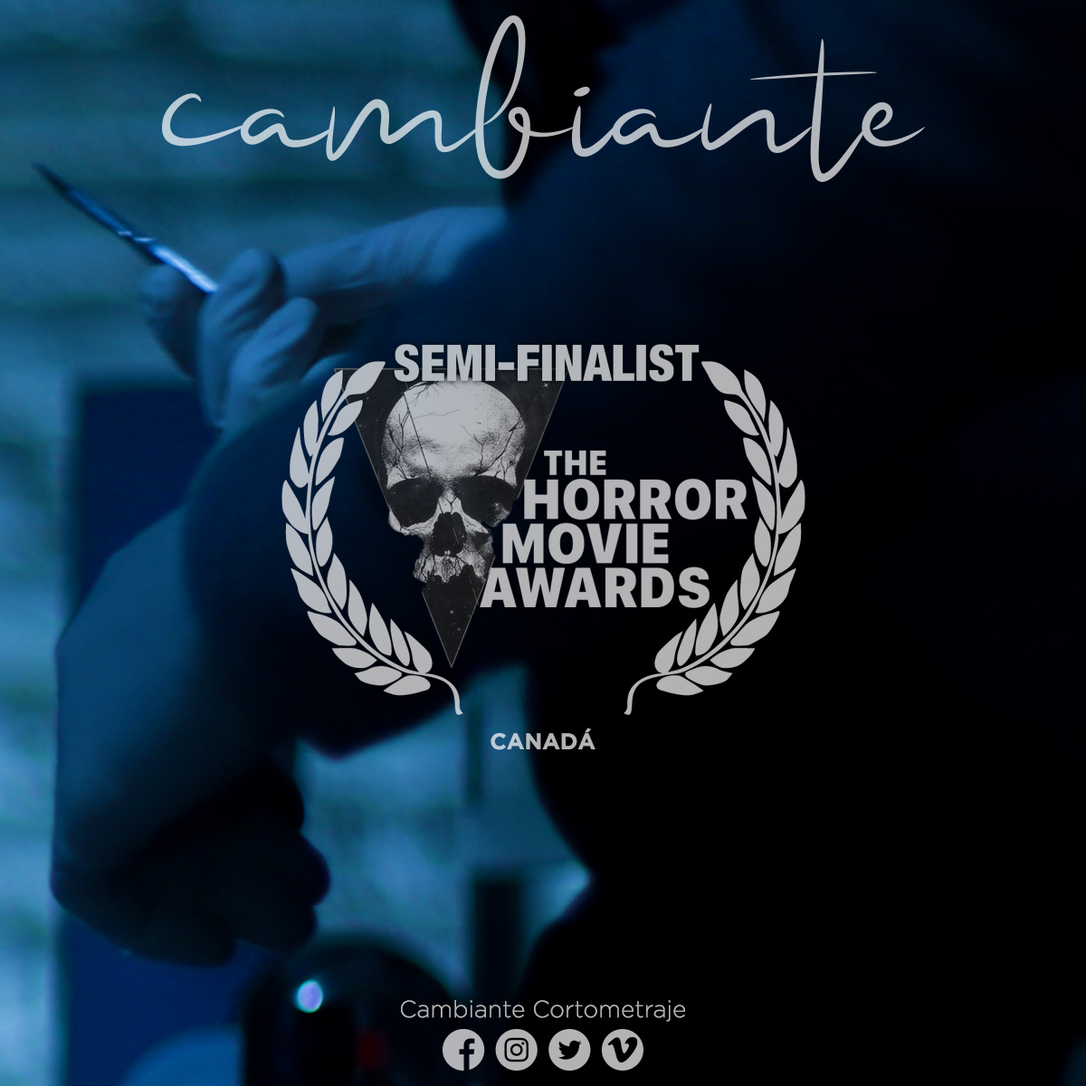🇨🇦✨🎬
Ya son 70 los Festivales y Muestras que nos han dado la oportunidad de estar entre sus Seleccionados.

Toca el turno a The Horror Movie Awards <a href="/15SecHorrorFC/">WORKOBEYFILMS+</a>, donde cada Halloween se exhibe lo mejor del género.

#TheHorrorMovieAwards #CambianteCortometraje #ROTMovieMakers