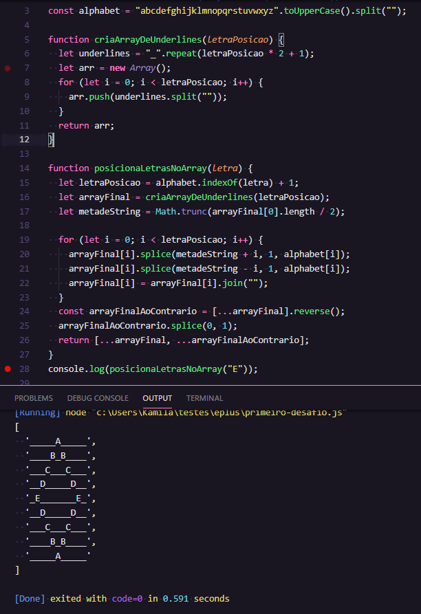 _akamis's tweet photo. Consegui resolver um desafio pessoal, ele consiste em renderizar um trapézio vertical com base em uma letra do alfabeto.

#100DaysOfCode #Day96 https://t.co/EjYiTvUNmO