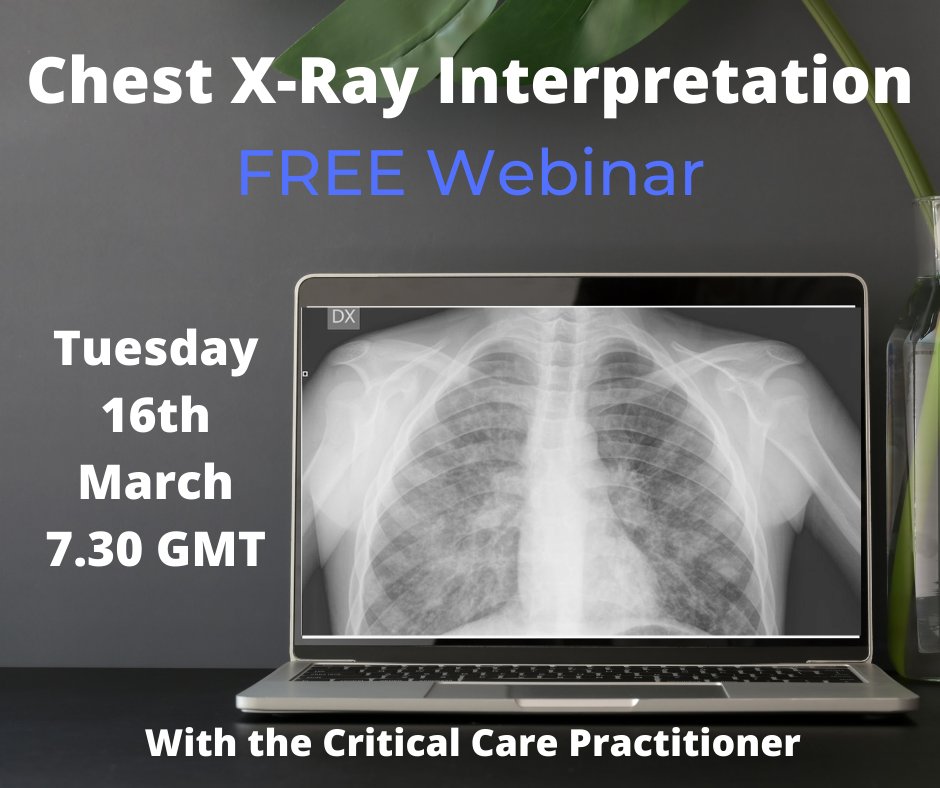 I am running another FREE webinar on Chest X-Ray interpretation. This will be about an hour long with examples at the end to put our skills to the test.

If you want to join me here is the link-

us02web.zoom.us/webinar/regist… #foamed