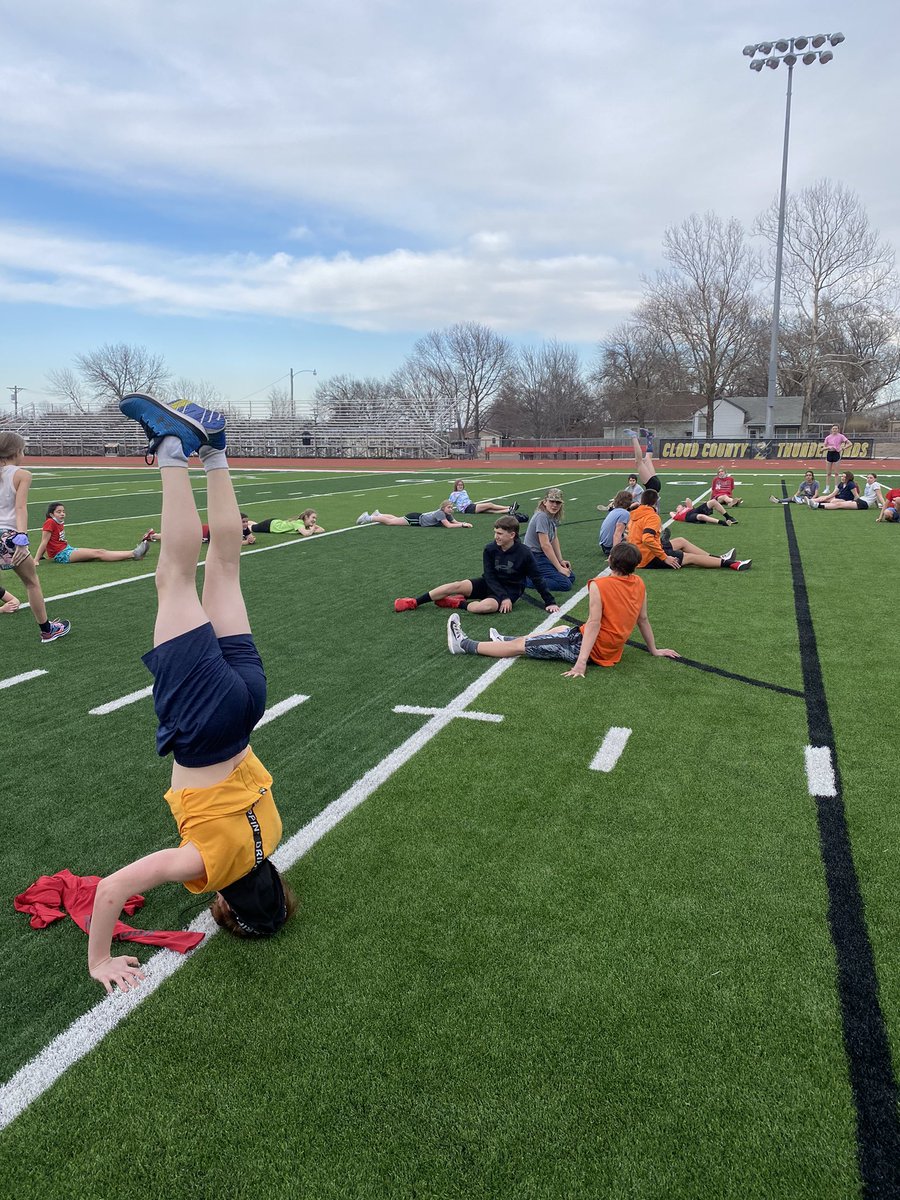 PantherJHTrack's tweet photo. A friendly headstand competition during a team break? Why not!

The joy and laughter of JH track life. #twoawesomewinners #battleitout https://t.co/ogA7k5nKyJ