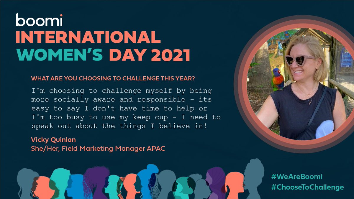boomi's tweet photo. .#InternationalWomensDay is this coming Monday, 3/8, and the women of @boomi are already celebrating by sharing what they #ChooseToChallenge! Read what our talented women in tech have to say, and stay tuned for more as we continue celebrating #IWD2021 next week! #WeAreBoomi https://t.co/EPQydkJxoJ