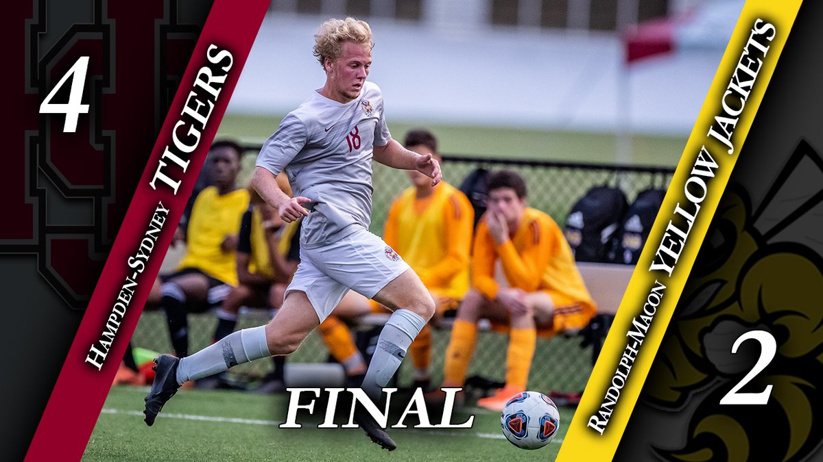 HSCathletics's tweet photo. FINAL I @HSC_soccer picks up its second win to start the Spring 2021 season with a 4-2 win over Randolph-Macon. @Wheeler_Kade had four points with a goal and two assists I Jon Vergara, Declan Shaw and Emory Davis each had a goal with Shaw assisting on Vergara's goal #RollTigers https://t.co/CRPL3kVzsO