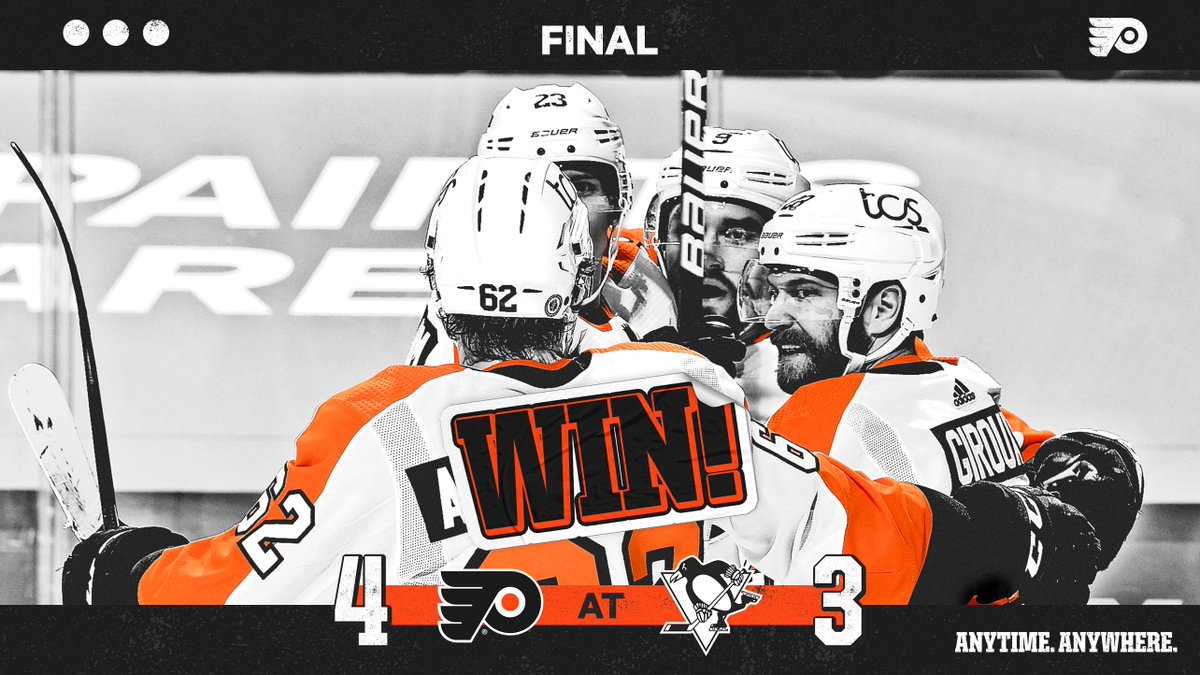 NHLFlyers's tweet photo. 🔶 FLYERS WIN 🔶

COMEBACK COMPLETE.

#AnytimeAnywhere | #PHIvsPIT https://t.co/07WQirqDxI