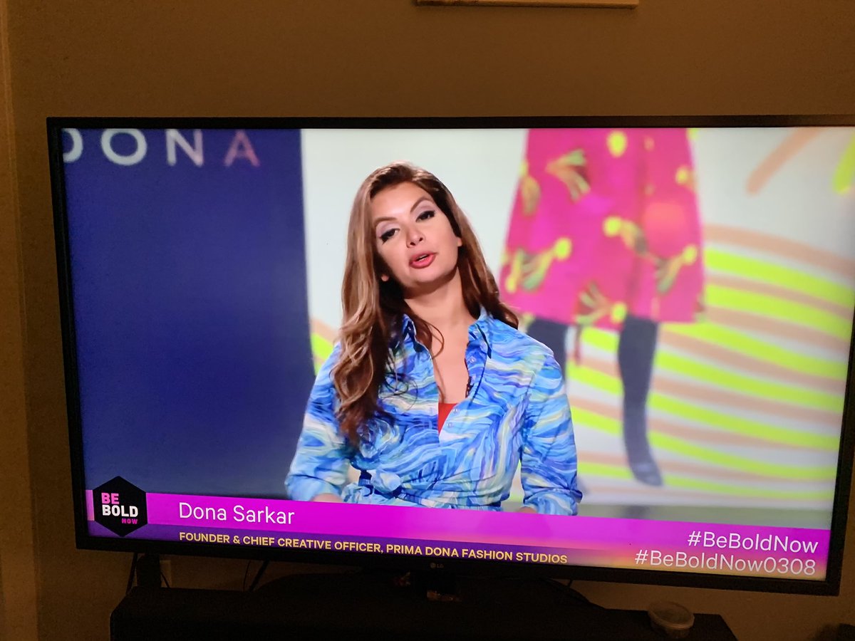 MelCarson's tweet photo. Loved hearing @donasarkar’s story about building a different kind of fashion house. Now does she have men’s clothes in her plan? 🤔 I’d wear it! #BeBoldNow https://t.co/VRneXmFUVl
