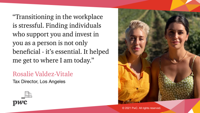 During #WomensHistoryMonth, I'm celebrating my colleague Rosalie Valdez-Vitale for sharing her story on transitioning and becoming authentically herself. #PwCProud to work at a firm building on a culture of belonging for everyone. bit.ly/3qisoNV