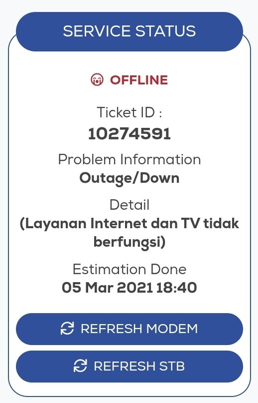 MrT_pvj's tweet photo. @FirstMediaCares beberapa hari lalu down sampai seharian, sekarang down lagi estimasi seharian. WFH DAN SEKOLAH ONLINE APAKABARNYA? 🤦🏻‍♀️ https://t.co/JP4jYYoOO5