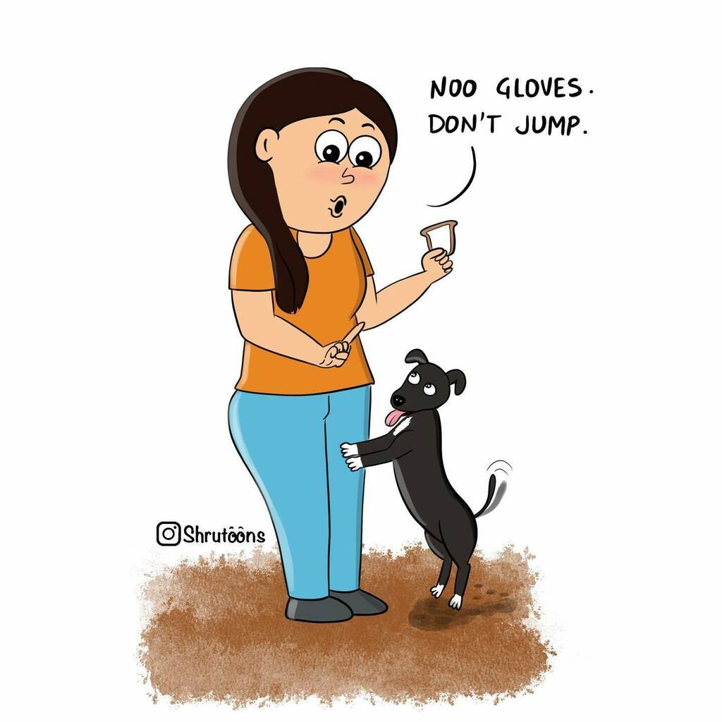 shrutoons's tweet photo. There is a puppy who pees whenever he gets excited (every time he sees me)❤️ We call him gloves because only his feet are white and it looks like he is wearing gloves😭 #straydogs 
.
#IG #poolparty #inflatablepool #sunbath #normal #illustration #comics #funnycomic #comicstrip… https://t.co/aKHIbvJ0PZ