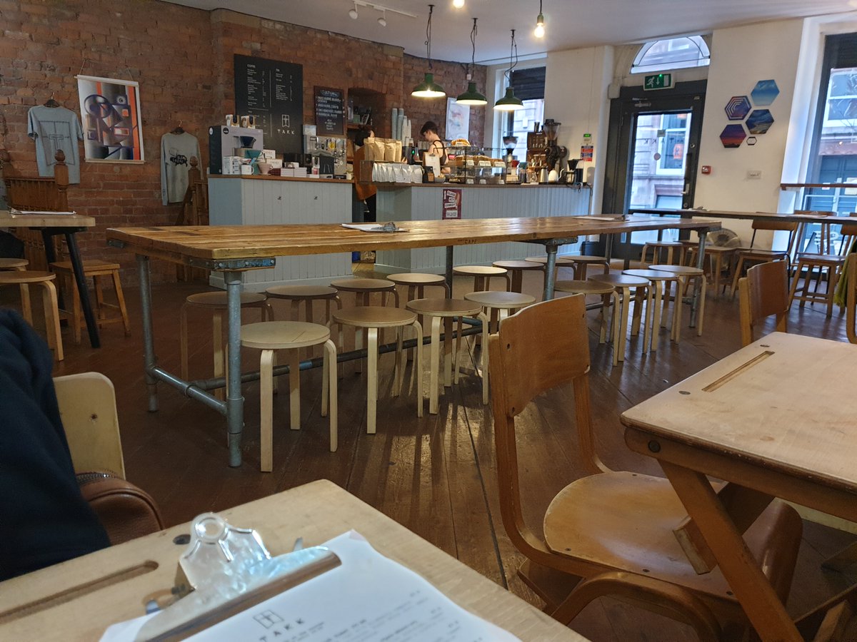 Goodness. This time last year was the last time I got on a train. I went to Manchester and spent the day writing at the rather lovely <a href="/takkmcr/">TAKK</a> cafe in the Northern Quarter.