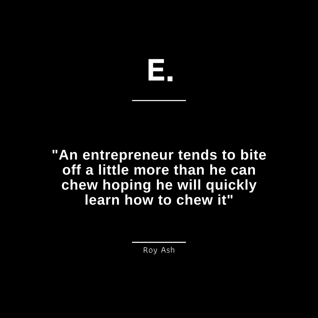 “An entrepreneur tends to bite off a little more than he can chew hoping he’ll quickly learn how to chew it.” - Roy Ash

We're here to take your marketing needs off your plate, so that you have more time for what you know. Find out more: effectusgroup.co.za