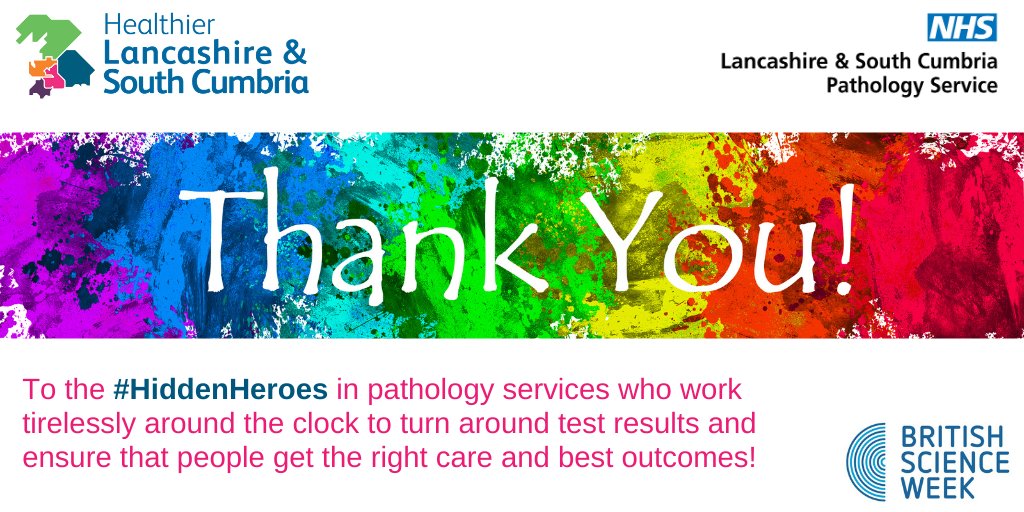 HealthierLSC's tweet photo. During @ScienceWeekUK we want to say thank you to the #HiddenHeroes in pathology services who work tirelessly to turn around test results to ensure that people get the right care and best outcomes. 

Read more about pathology here: https://t.co/qAQay2lOSt

#BSW21 https://t.co/YWoCKi8gIf