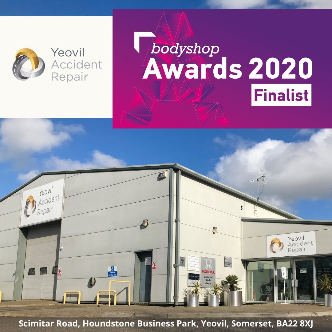 yeovilaccidentrepair.co.uk
A massive double congratulations to our outstanding Manager and Bodyshop Team who are 2020 Bodyshop Magazine Awards finalists for Manager of the Year and Bodyshop of the Year! The <a href="/bodyshopmag/">Bodyshop Magazine</a> winners will be announced on April 29th.