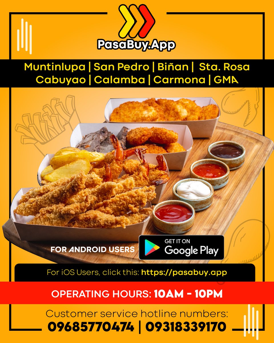 PasaBuy_App's tweet photo. Happy Fried-day! 
Go ahead and enjoy the last day of the workweek. On-going promo of PHP 39 FLAT RATE DELIVERY 🙌 Mag PasaBuy na!

For iOS users visit: https://t.co/ueiY5WmCqI and download the app on Google Play for Android users. 
#PasabuyPH #PasaBuy #DeliveryService https://t.co/TGrTWeqkBy