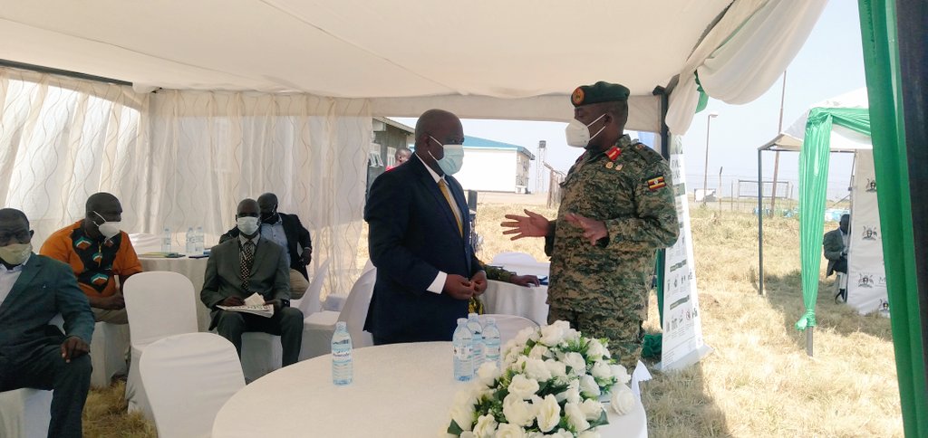 Hon_Bagiire's tweet photo. Arrived at soroti flying school in soroti city to witness the handover of desert locusts fighting equipment. 
As a country we remain on high alert as we've received information that the locusts continue to breed in large numbers in the uncontrolled breading bases in kenya. https://t.co/pVFf5158Zy