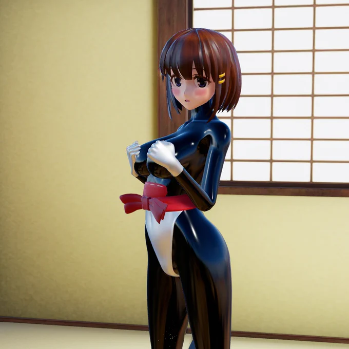 #巫女の日え!?退魔巫女さんにぴっちり黒ラバースーツを・・!?流石に許されませんよ・・!(ムクムク 