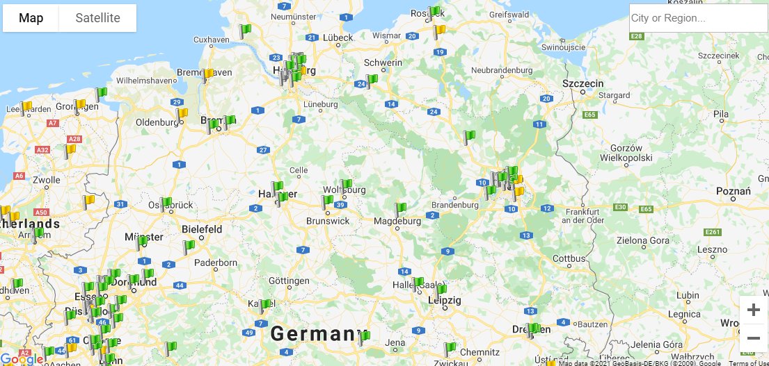 THEnergyNet's tweet photo. @Rocket_Parsons @Judgementus_VW @ToyotaMotorCorp @hidrogr_com @VParrillaAixela @ashaygan @flacamera @Lecocq_dom @energy_observer @fuelcellsworks @H2Europe @HydrogenCa @GrahamCooley4 Yes - this map is very handy indeed! I had the same concern when I started planning my trip.
I also was surprised to see that there are so many active #hydrogen fueling options in #Germany. Here a screenshot of the area I will be on stage 1 (i.e. next week). #h2stations https://t.co/ZWxuuOURrp