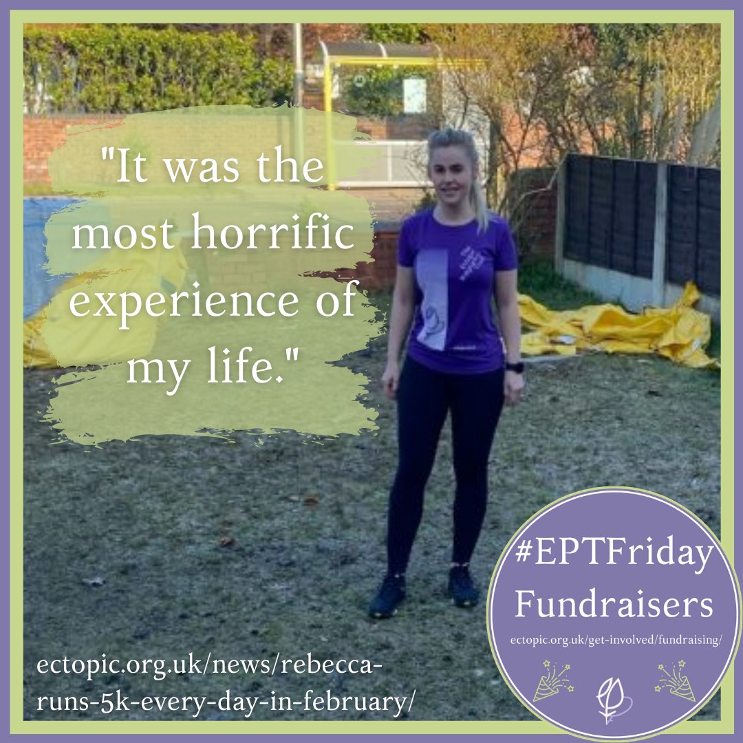 TheEPT's tweet image. Rebecca sadly went through an #ectopicpregnancy last November. Finding comfort in our #discussionforums, she bravely set herself the challenge to run 5k every day through February & raised some incredible awareness along the way. ectopic.org.uk/news/rebecca-r…
#EPTFridayFundraisers