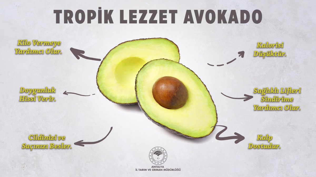 #TropikLezzet  #Avokado Kilo yardımcı olur, Kalorisi düşüktür, cildi ve saçı besler, sağlıklı yaşam sindirime yardımcı olur. #GelecekTarımda #VitaminsizKalma  #GıdanıKoru  #İsrafEtme
