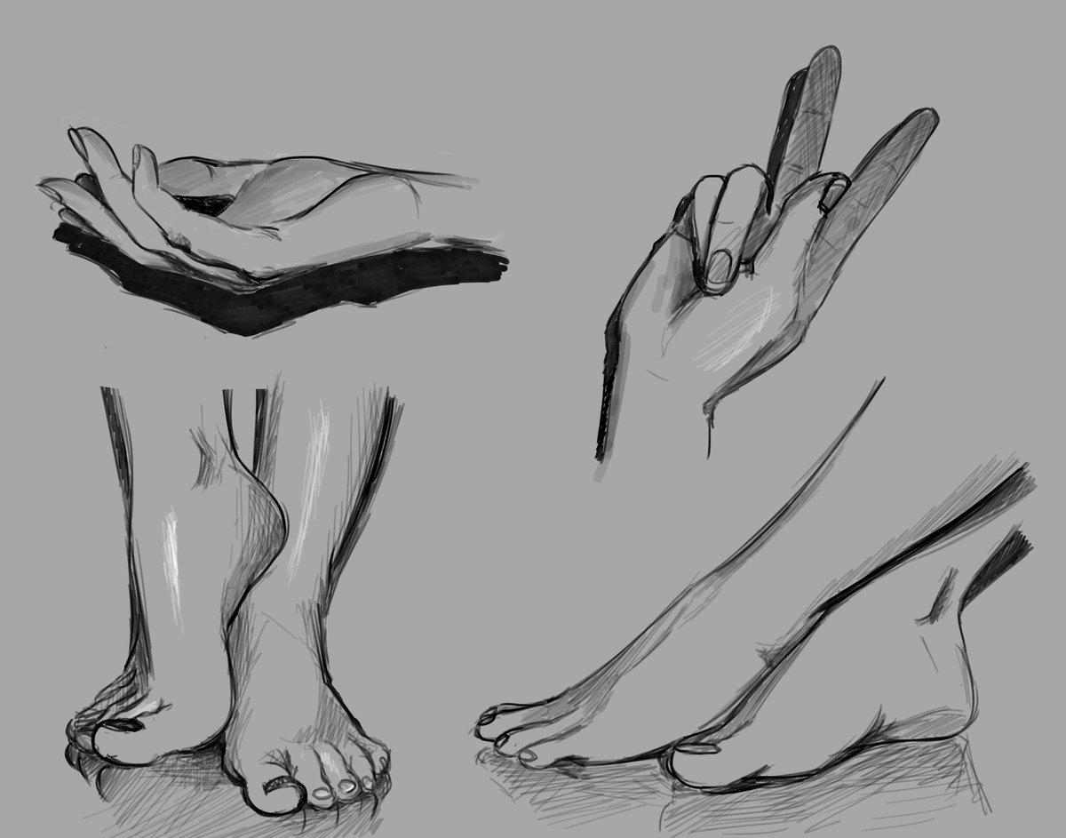 baby_millennial's tweet image. Hands and Feet Studies, Day 3 #observationalstudy #artstudy #digitaldrawing #digitalart #sketches #practice #hands #ArtistOnTwitter