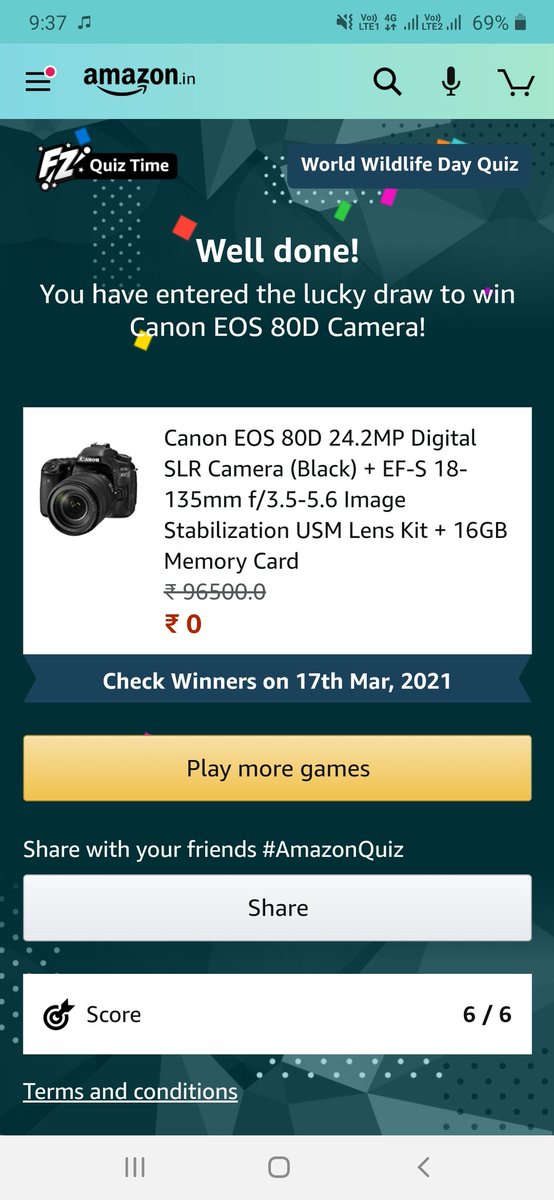 mohitsom16's tweet photo. Thanks for this World Wildlife Day Quiz @amazonIN 
#AmazonQuiz https://t.co/OZf8Zn8Wd9