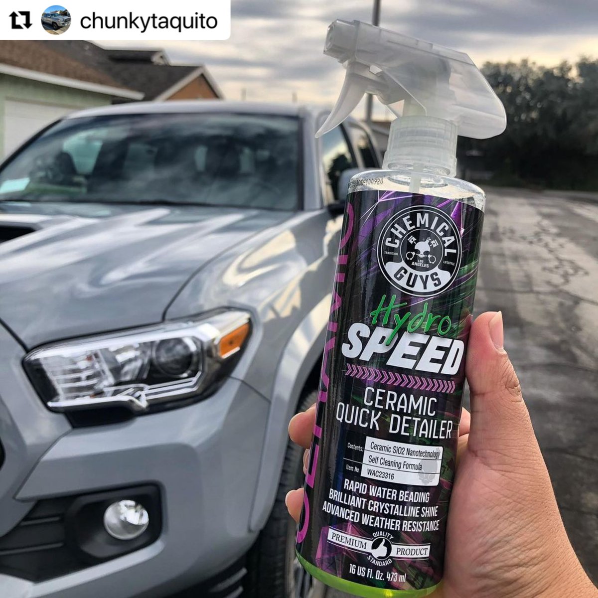 Always have the cleanest whip on the block!🧼🧽Thanks to Chemical Guys and HydroSpeed!!

Have you tried it?

Ride and shin Shared up by @chunkytaquito

.
.
.
.

#tacoma#tacomaworld #tacomabeast#tacomaworld #tacomanation #tacomalife #tacoma3g #tacomatrd #toyota#trd#trdsport#