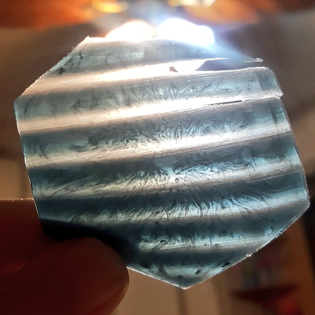 savingthrowsuds's tweet image. I realized I never shared this photo of our #Beau soaps version 1! The super patterning was super cool, but only showed up well under the light. Much happier with our current one! #geekysoap