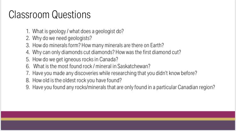 Breaking it down to the “what does a geologist do” and “explain the rock cycle” level - I always appreciate the prep work needed to explain things when visiting classrooms! #questions