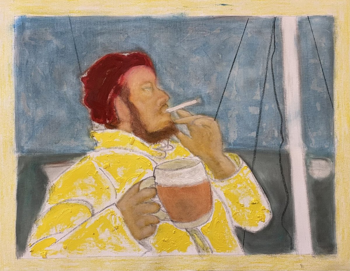 CharlotteEschen's tweet photo. Talkin’ Shit About A Pretty Sunset. Ches. #billedkunst #samtidskunst #kunstgallery #modernart #danskkunst
#kunstudstillinger #painting #danishart #kunstner #outsiderart
#outsiderartist #kvindeligekunstnere
#danskkunstner #figurativ
#artist #artstagram #contemporaryartist https://t.co/QzWeIMqseY