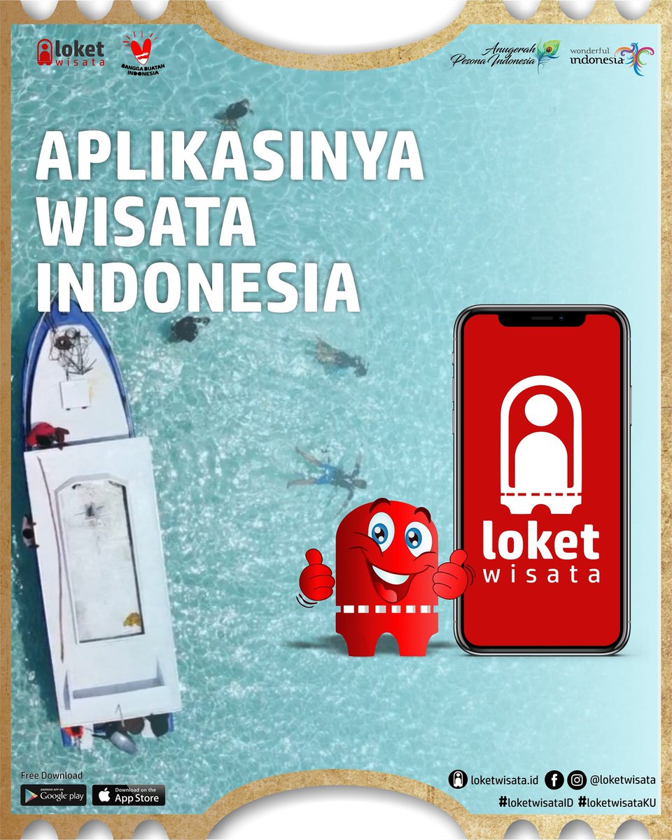 apiaward's tweet photo. SEGERA HADIR
Anugerah Pesona Indonesia bersama Ayojalanjalan dgn bangga menghadirkan Aplikasi untuk seluruh destinasi pariwisata daerah di Indonesia..

Nantikan peluncurannya &amp; join segera dengan Loket Wisata, Loketnya Pariwisata Daerah Indonesia 🇮🇩
 #LoketWisataku #APIawards2021 https://t.co/UMhMNDfZiX