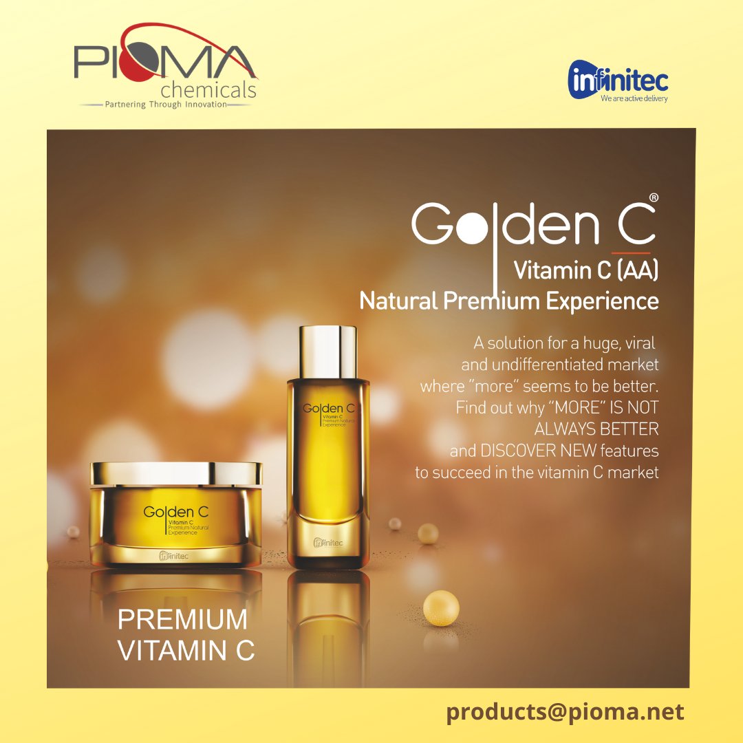 PiomaChemicals's tweet photo. Golden C - #VitaminC - Discover new features to succeed in VITAMIN C market.
For product enquiry connect with us at products@pioma.net
#piomachemicals https://t.co/vh8BaAzqph