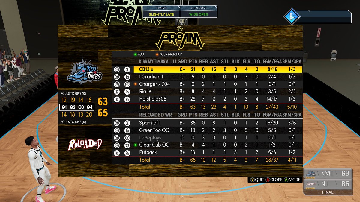 Reloaded2K_'s tweet image. GG to @KissMyTimbs as we 3-2 to advance to the ELITE 8 of the @WRproamleague Playoffs! 

PG: @Spam1Of1 
SG: @GreenTooNice 
SF: @LeReplays 
PF: @ClearCub 
C: @Putback_ / @Numbers2K 

@youFamousEnough @RankEm_  @2kCompGames @MPBA2K @TheeJoeVegas @BlkFrankWhite1 @SSWIGameNation