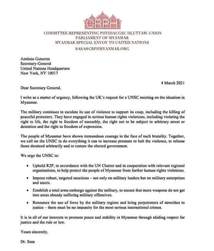 Aung_Myo_Myat's tweet photo. We all Myanmar people completely agree Dr.SaSa call R2P in Myanmar according from CRPH(our truly elected government)👍👍👍            #WhatishappeninginMyamar #Mar5Coup       #WeNeedR2PInMyanmar #WeSupportCRPH    #WeSupportDrSaSa https://t.co/x5iVPB4hX8