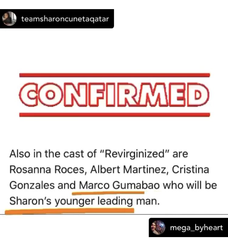 TeamSharonQatar's tweet photo. CONFIRMED!!!!
Megastar @reallysharoncuneta ❤️ @gumabaomarco 

Full story ⤵️

https://t.co/LN660jYEMw

#Megastar #SharonCuneta #Sharon2021 #Revirginized #movie #rosannaroces #daryylyap #albertmartinez #cristinagonzales #marcogumabao
@sharon_cuneta12 @marcogumabao https://t.co/t0qLcQ56fY