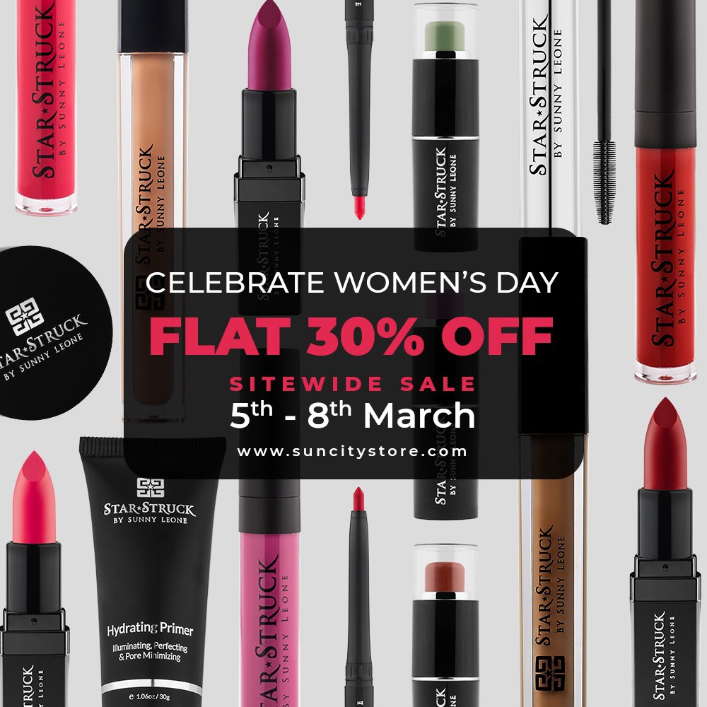 StarStruckbySL's tweet photo. This International Women's Day, we are offering FLAT 30% OFF SITE WIDE! All @starstruckbysl products are now on up for grabs at amazing discount to ensure that you stay up to date with the latest beauty trend without denting your budget!

https://t.co/p7MZcGvUv4 and till 8th Mar! https://t.co/vyzmI7Jdn8