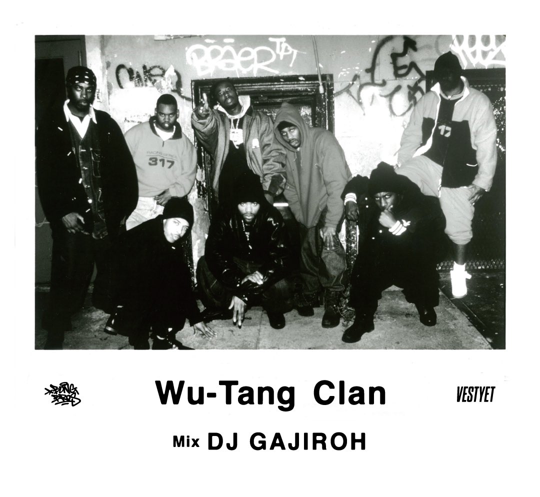 大所帯クルーに属するDJの大所帯クルー縛りMIXは、日本で最もWUに造詣の深いラッパーKILLah BEENさんのコメントを貰えて、日本で最もWU GEARを所有しているDJ KOICHROOOさんのアー写コレクションを借りてジャケにした。