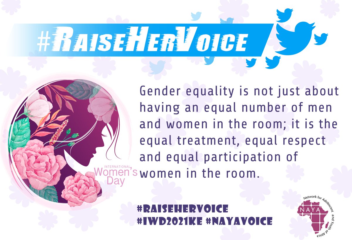 NAYAKenya's tweet photo. Complete the sentence: 

TODAY, I COMMIT TO #RAISEHERVOICE BY ....

#IWD2021 #InternationalWomensDay #NAYAVoices

@KasiitaMark @Eve_odhis @LisaMaryAnne03 @stellah_kaviti @mary_kamwende @GkKathambi @RitahAnindo @_Itaeli @fahe_k @MokayaKelvinOb https://t.co/hAScg6ttUY