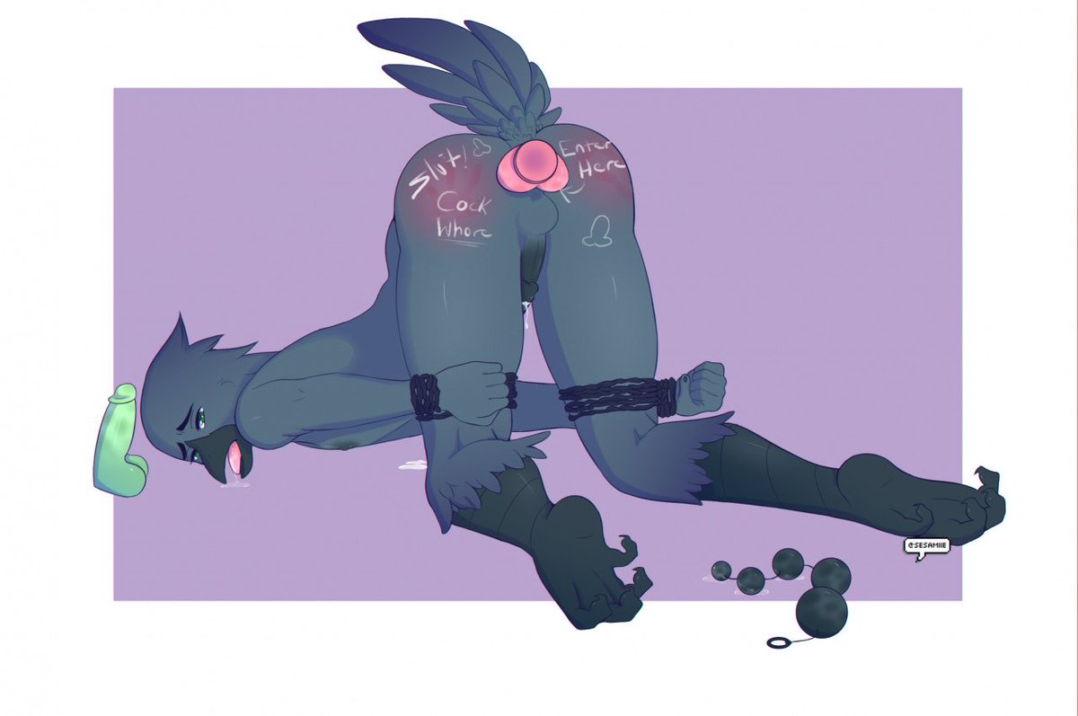 Here's Quinne as a femboy. If anyone wants to rp with this version of the raven, let me know!
