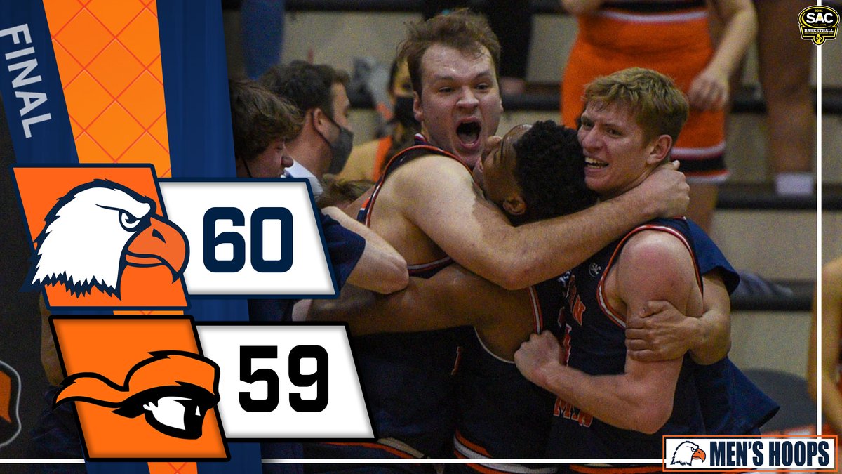 CNathletics's tweet image. 🏀 @CN_Hoops TO. THE. 🛳

Eagles win an instant classic in teh @sac_athletics semis behind 23 from @Bush2Eric. 

@_tripp10 gets credit for the game-winner with six seconds left over Tusculum. 
 
📋 bit.ly/3uY7lDS