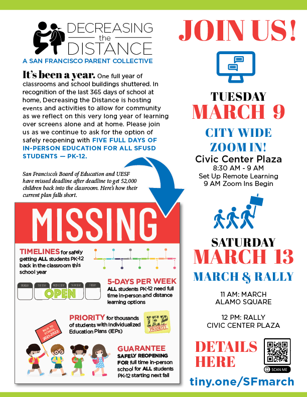 SFParents's tweet photo. MEGA MONSTER ULTRA CITY-WIDE #ZOOMINSF NEXT TUESDAY CIVIC CENTER PLAZA 8:30AM-11:00AM
OH AND ALSO NEXT SATURDAY SUPER BIG MARCH AND RALLY AND REMIND EVERYONE IT'S BEEN A FREAKIN' YEAR SINCE OUR KIDS HAVE BEEN IN SCHOOL C'MON https://t.co/TPZIIZFx0t