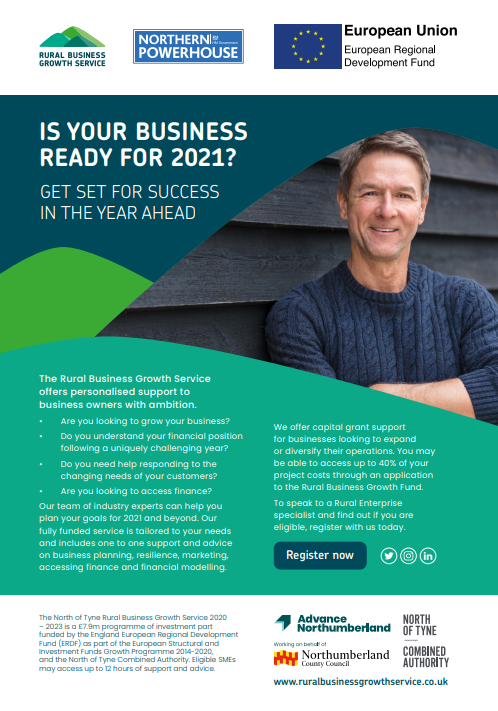 Is your business based in rural North of Tyne? 
Looking to grow? 

Get in touch with our friends at the Rural Business Growth Service (RBGS) to find out how they can help you on your growth journey!
Find out more:
ruralbusinessgrowthservice.co.uk
#Business #RBGS #ERDF #NP #Growth #Rural