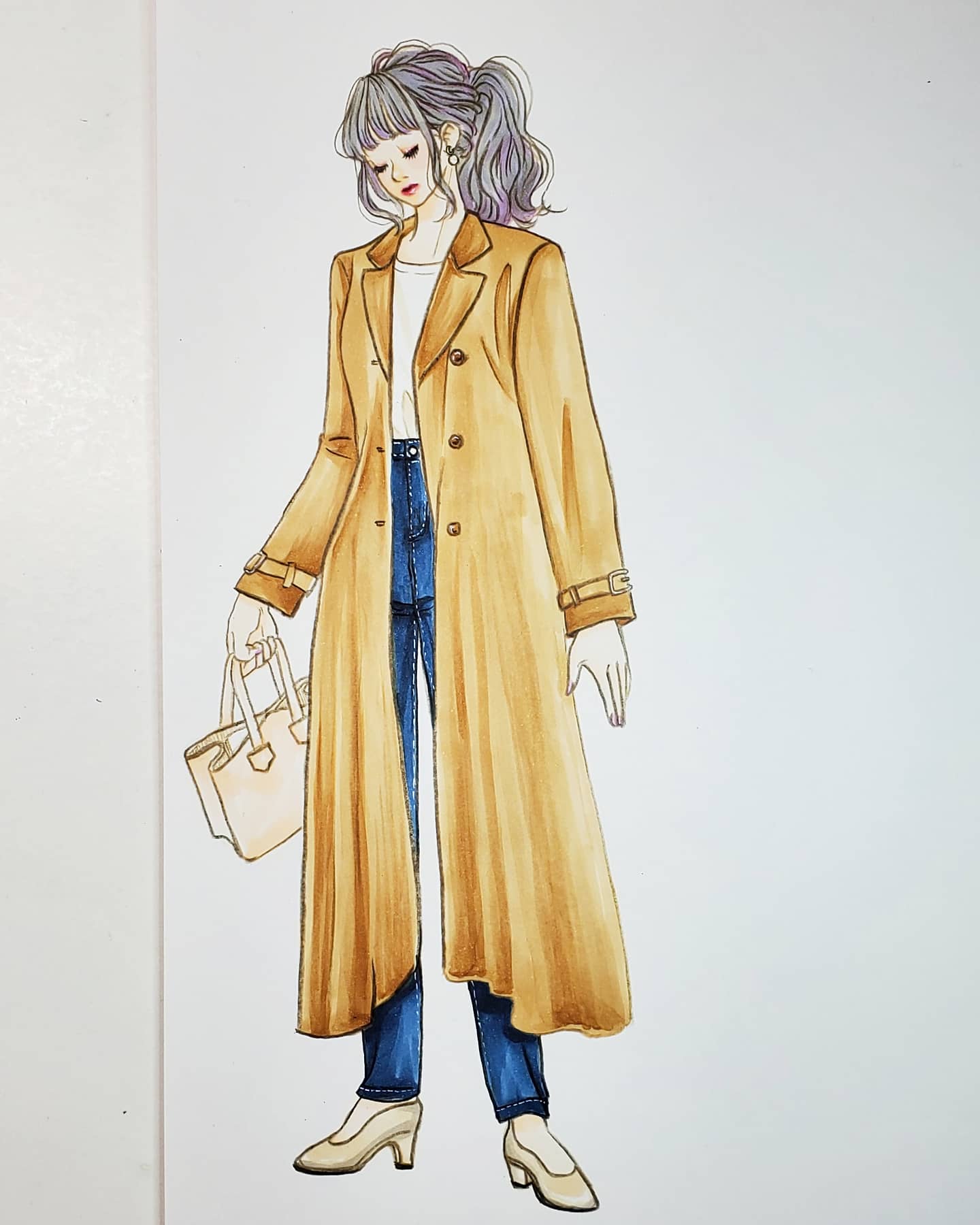 ট ইট র Manami K トレンチコート ほしいな ガールズイラストイラスト コピック 手描き 色鉛筆 春コーデ トレンチコート おしゃれ イラスト Ootd ファッション おしゃれさんと繋がりたい イラストレーターさんと繋がりたい T Co