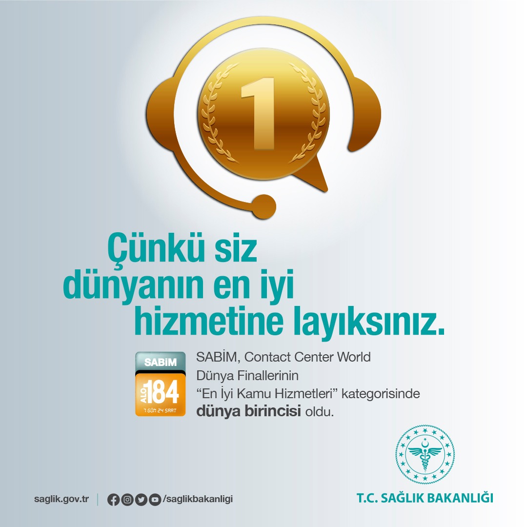 SABİM, Contact Center World Dünya Finallerinin “En İyi Kamu Hizmetleri” kategorisinde dünya birincisi oldu.