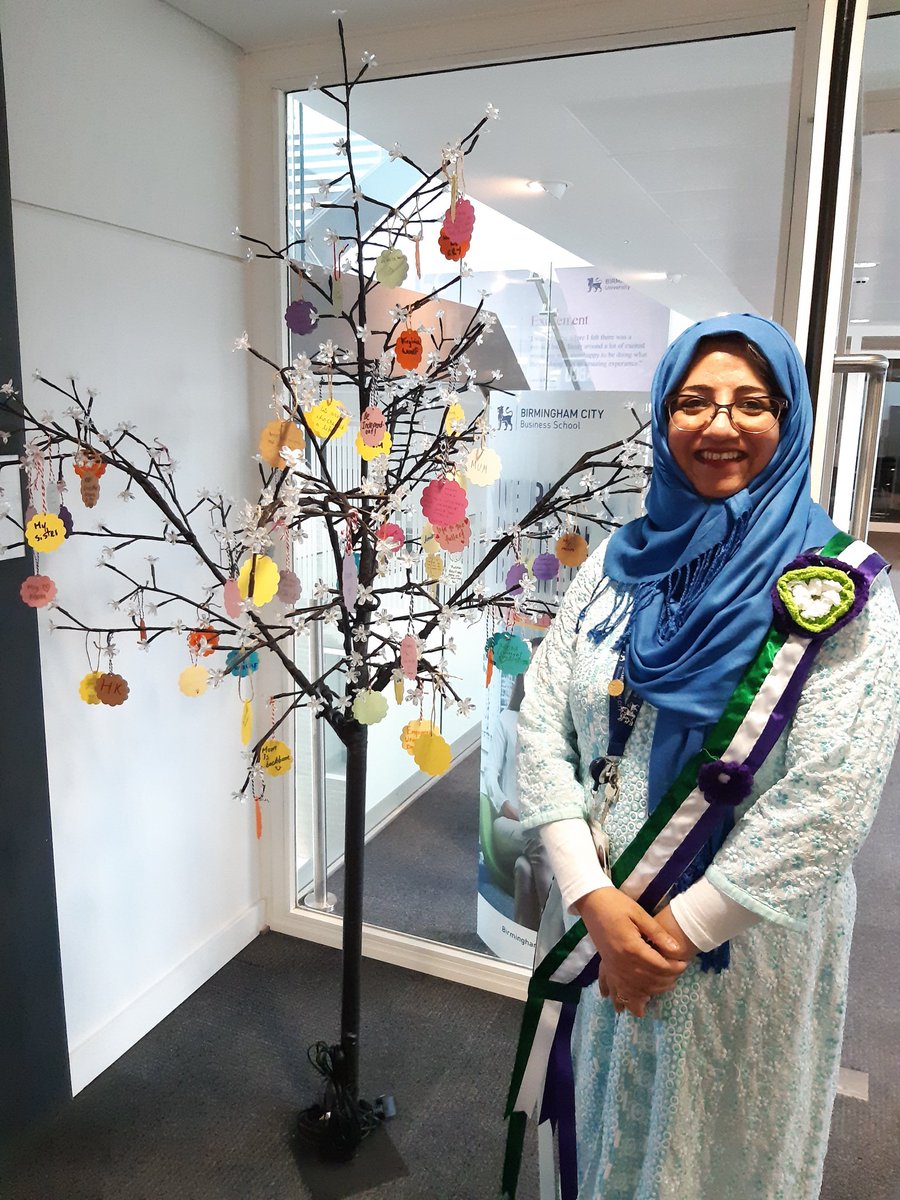 xchange2021's tweet photo. #ShowTheSash was a #festival favourite in 2019 and 2020. Last year #TeamSash created 2 sashes in #suffragette colours which were worn around @myBCU.  @DianeKemp1 @KnittedLibrary @ThomsonKate11 @paulroshni #IWD2021 https://t.co/e7QhzgB4qJ