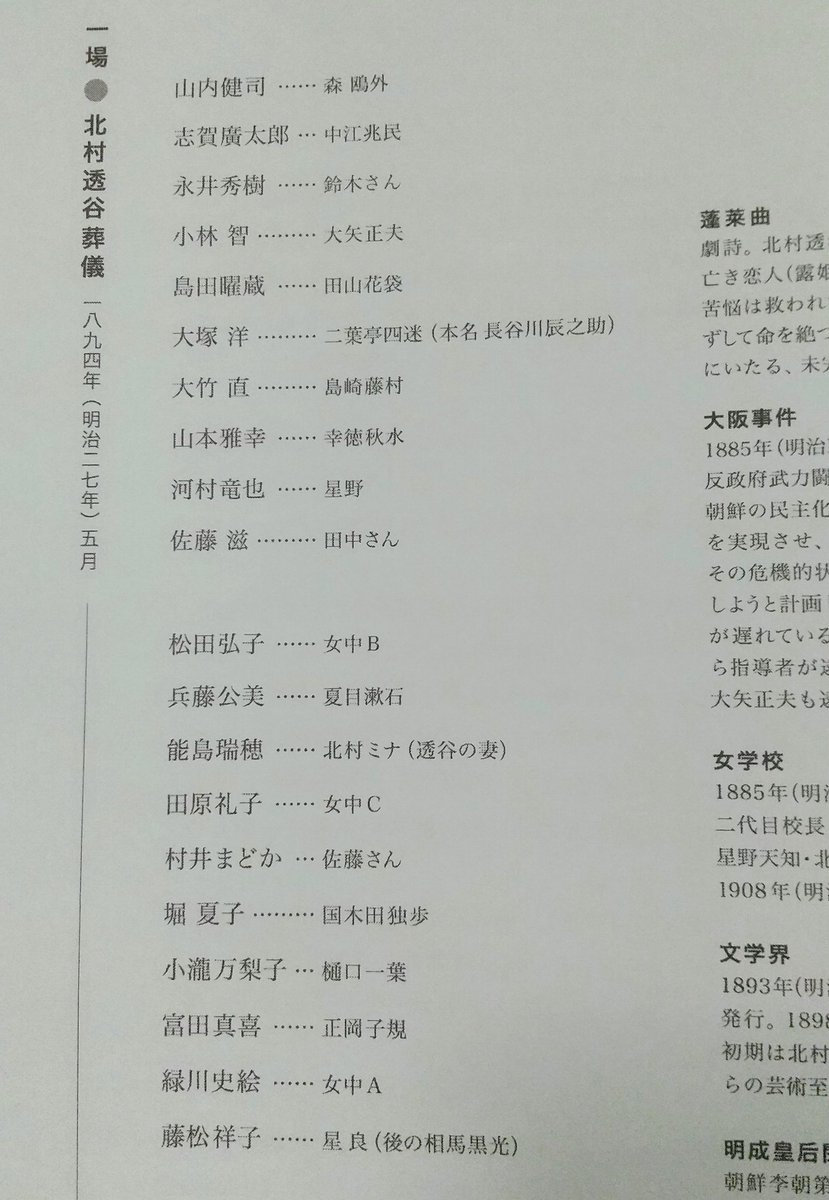 ぷかさん たぶん 台本読むときに登場人物一覧あるほうが分かりやすいのでこちらをどうぞ 文豪でない 名字だけの人も混ざってるので